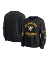Fanatics Women's Black Pittsburgh Penguins Go Team Pullover Sweatshirt In Black