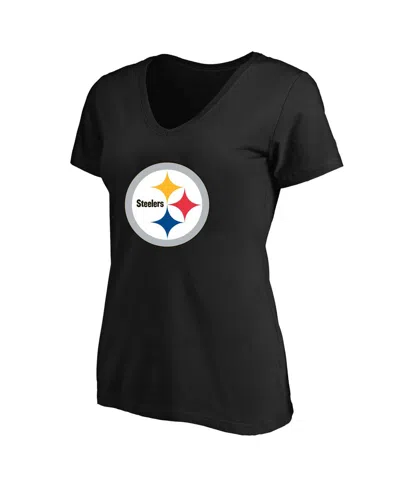 Fanatics Women's Black Pittsburgh Steelers Plus Size V-neck T-shirt