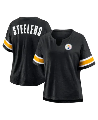 Fanatics Women's Black Pittsburgh Steelers Redzone Curl Route T-shirt