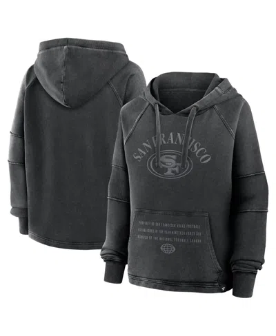 Fanatics Women's Black San Francisco 49ers Oversized Raglan Gridiron Hoodie In Gray