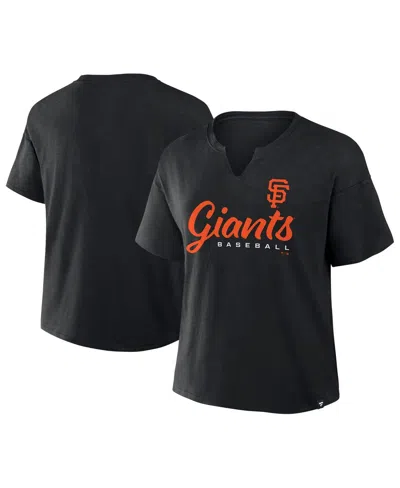 Fanatics Women's Black San Francisco Giants Fan Fave Stadium Slub Boxy T-shirt