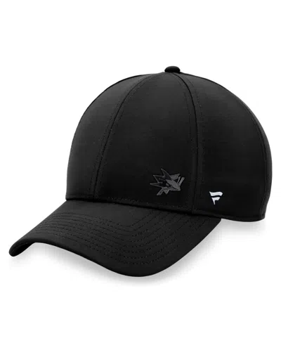 FANATICS WOMEN'S BLACK SAN JOSE SHARKS AUTHENTIC PRO ROAD STRUCTURED ADJUSTABLE HAT