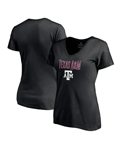 Fanatics Women's Black Texas A&m Aggies Team Lockup V-neck T-shirt