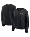 Fanatics Women's Black Vegas Golden Knights Oversized All Out Effort Long Sleeve Henley T-shirt In Black