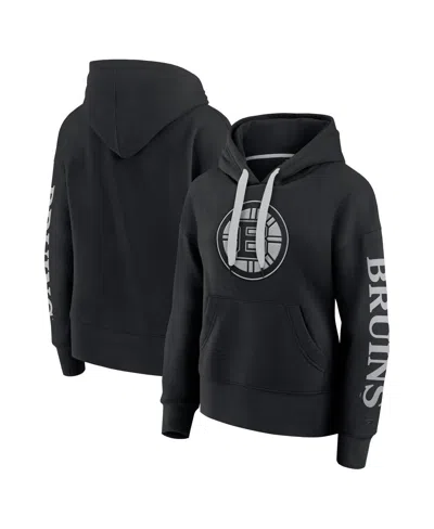 Fanatics Women's Black/gray Boston Bruins Elements Next Pullover Hoodie In Black,gray
