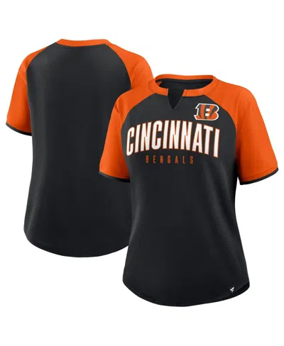 Fanatics Women's Black/orange Cincinnati Bengals Height Advantage T-shirt In Multi