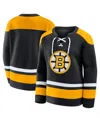 Fanatics Women's Black/yellow Boston Bruins Icing Fleece Lace Up Sweatshirt In Black