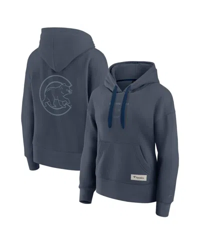 Fanatics Women's Blue Chicago Cubs Elements Future Ground Subtle Tonal Pullover Hoodie In Navy