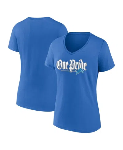 Fanatics Women's Blue Detroit Lions Hometown Defensive Stand V-neck T-shirt