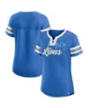 Fanatics Women's Blue Detroit Lions Original State Lace-up T-shirt In Blue,white