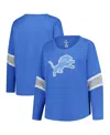 Fanatics Women's Blue Detroit Lions Plus Size Redzone 3/4-sleeve Scoop Neck T-shirt In Blue