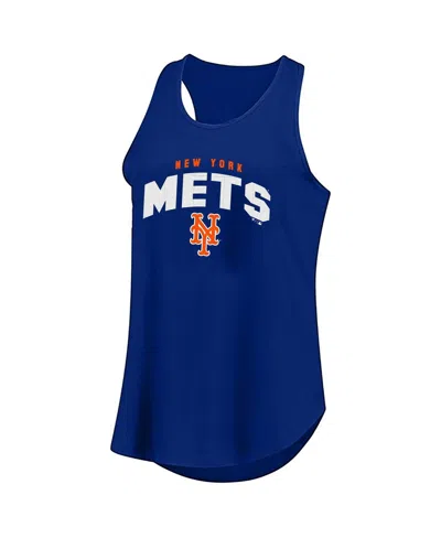 Fanatics Women's Blue New York Mets Plus Size Wordmark Racerback Scoop Neck Tank Top