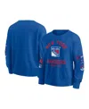 Fanatics Women's Blue New York Rangers Go Team Pullover Sweatshirt In Blue