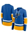 Fanatics Women's Blue St. Louis Blues Prime Time Lace-up Long Sleeve T-shirt In Blue