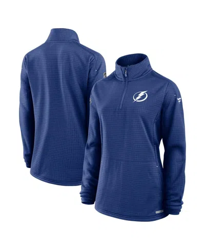 Fanatics Women's Blue Tampa Bay Lightning Authentic Pro Rink Lightweight Quarter-zip Pullover Top