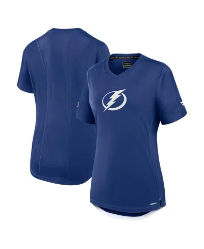 Fanatics Women's Blue Tampa Bay Lightning Authentic Pro Rink Tech T-shirt