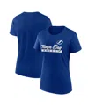 Fanatics Women's Blue Tampa Bay Lightning Risk Cotton T-shirt In Blue
