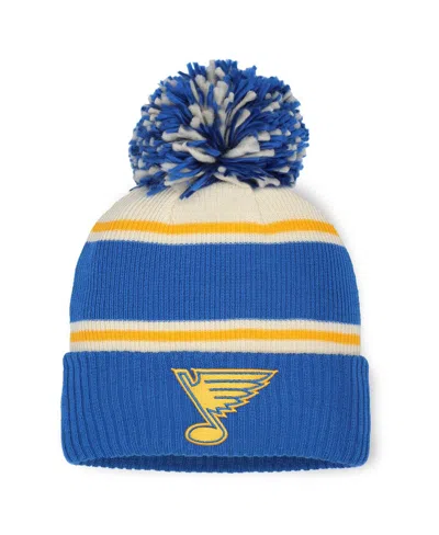 Fanatics Women's Blue/cream St. Louis Blues 2025 Nhl Winter Classic Cuffed Knit Hat With Pom In Blue,cream