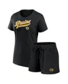 Fanatics Women's Boston Bruins Start To Finish Combo Pack T-shirt Shorts In Navy