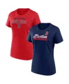 Fanatics Women's Red/navy St. Louis Cardinals Risk Combo Pack T-shirt In Purple,white