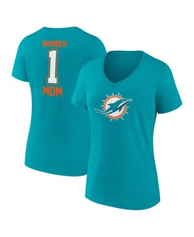 Fanatics Women's Branded Aqua Miami Dolphins Mother's Day V-neck T-shirt