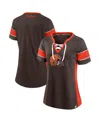 Fanatics Women's Brown Cleveland Browns Athena Lace-up Top In Multi