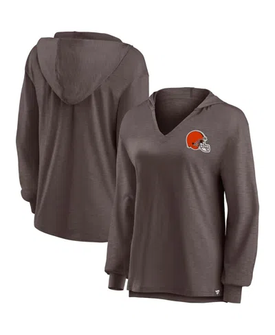 Fanatics Women's Brown Cleveland Browns Jumper V-neck Pullover Hoodie