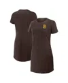 Fanatics Women's Brown San Diego Padres Relaxed Fit Drape T-shirt Dress In Brown