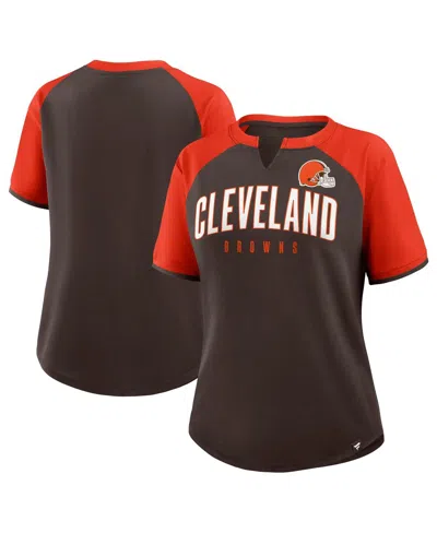 Fanatics Women's Brown/orange Cleveland Browns Height Advantage T-shirt