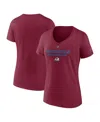 Fanatics Women's Burgundy Colorado Avalanche Authentic Pro Core Primary V-neck T-shirt In Red