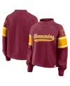 Fanatics Women's Burgundy Washington Commanders Oversized Hometown Toss Sweep Mock Neck Pullover Hoodie In Burgundy