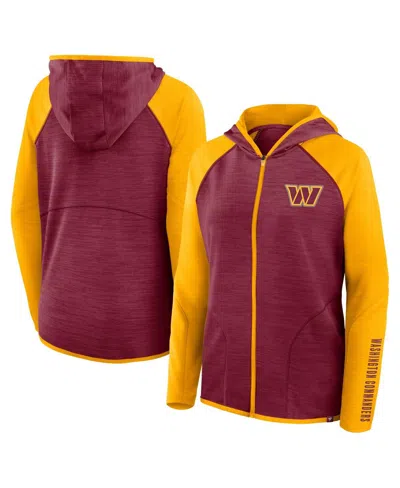Fanatics Women's Burgundy Washington Commanders Plus Size End Around Pass Full-zip Hoodie In Multi