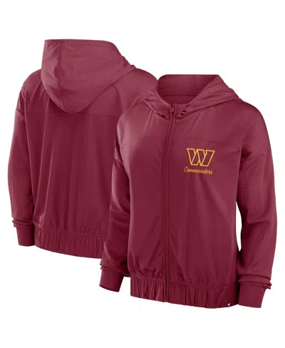 Fanatics Women's Burgundy Washington Commanders Script Lock Full-zip Hoodie