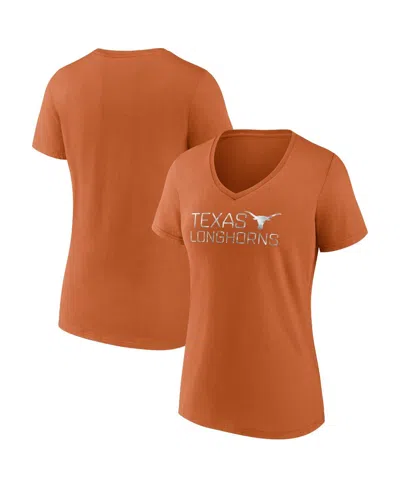 Fanatics Women's Burnt Orange Texas Longhorns Iconic Perfect Conditions V-neck T-shirt