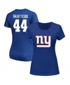 Fanatics Women's Cam Skattebo Royal New York Giants Plus Size Name Number Scoop Neck T-shirt In Blue
