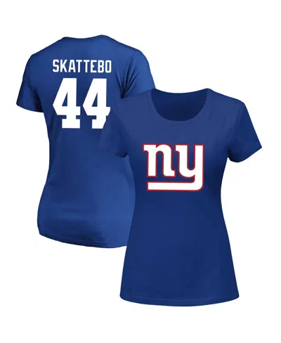 Fanatics Women's Cam Skattebo Royal New York Giants Plus Size Name Number Scoop Neck T-shirt In Blue