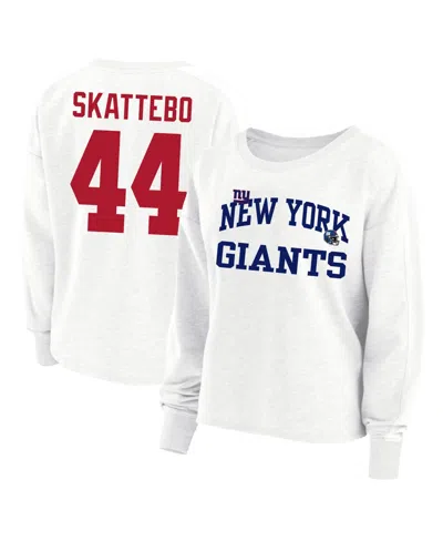Fanatics Women's Cam Skattebo White New York Giants Plus Size Oversized Name Number Sweatshirt