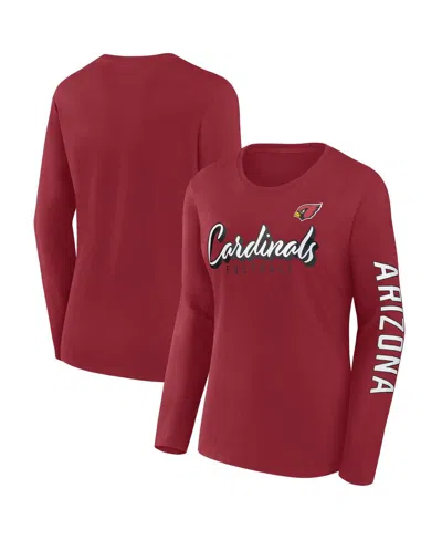 Fanatics Women's Cardinal Arizona Cardinals Cheerleader Long Sleeve T-shirt In Red