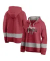 Fanatics Women's Cardinal/gray Arizona Cardinals Huddle Up Fundamental Fleece Color Block Pullover Hoodie In Multi
