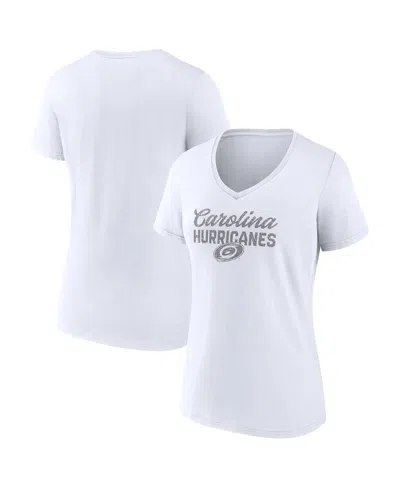 Fanatics Women's Carolina Hurricanes White Out V-neck T-shirt