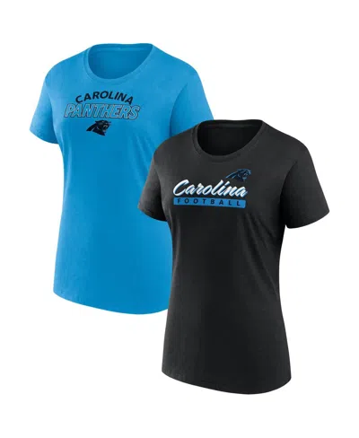 Fanatics Women's Carolina Panthers Risk T-shirt Combo Pack In Blue,black