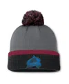 Fanatics Women's Charcoal Colorado Avalanche Cuffed With Pom Knit Hat In Charcoal