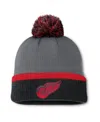 Fanatics Women's Charcoal Detroit Red Wings Cuffed Knit Hat With Pom In Charcoal