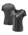 Fanatics Women's Charcoal Georgia Bulldogs Primary Logo Space-dye V-neck T-shirt In Gray
