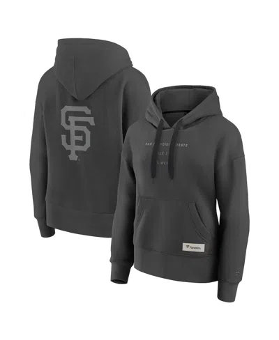 FANATICS WOMEN'S CHARCOAL SAN FRANCISCO GIANTS ELEMENTS FUTURE GROUND SUBTLE TONAL PULLOVER HOODIE