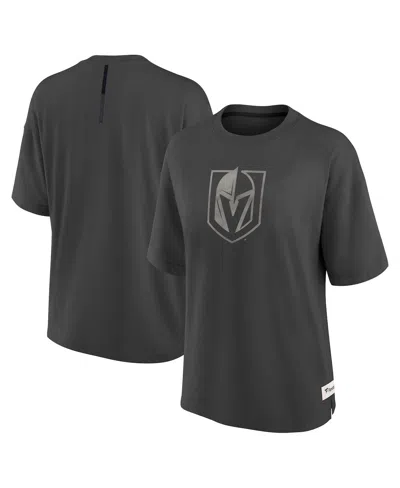 Fanatics Women's Charcoal Vegas Golden Knights Oversized Elements Raw Edge Future Ground T-shirt