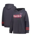 Fanatics Women's Charcoal Washington Capitals Plus Size Lightweight Fleece Raglan Pullover Hoodie In Gray