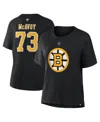 Fanatics Women's Charlie Mcavoy Black Boston Bruins Authentic Stack Name Number T-shirt In Multi