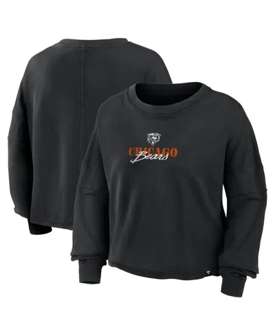 Fanatics Women's Chicago Bears Chop Block Oversized Long Sleeve Top In Black