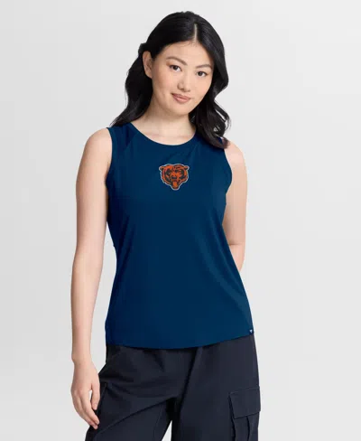 Fanatics Women's Chicago Bears Scoop Neck Draped Mesh Back Tank Top In Navy